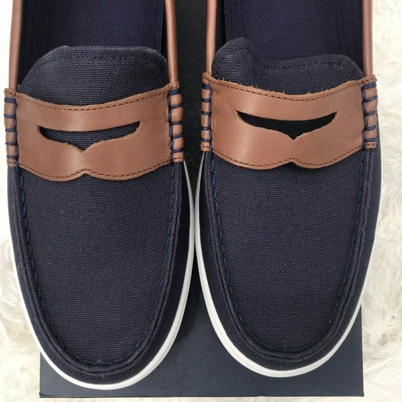 COLE HAAN Blue & Chestnut Nantucket Loafers -10.5M - Picture 7 of 12